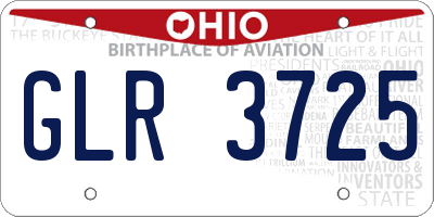 OH license plate GLR3725