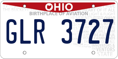 OH license plate GLR3727