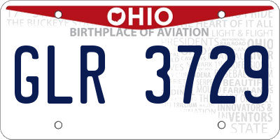 OH license plate GLR3729
