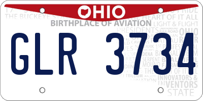 OH license plate GLR3734