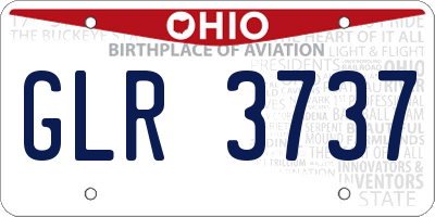 OH license plate GLR3737