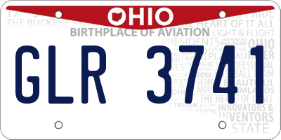 OH license plate GLR3741