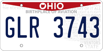 OH license plate GLR3743