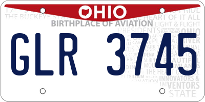 OH license plate GLR3745