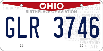 OH license plate GLR3746
