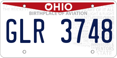 OH license plate GLR3748