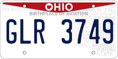 OH license plate GLR3749