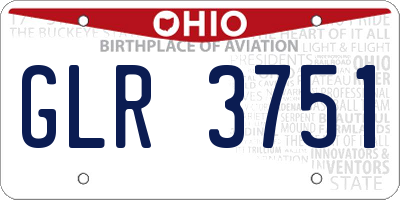 OH license plate GLR3751