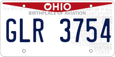 OH license plate GLR3754