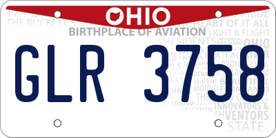 OH license plate GLR3758