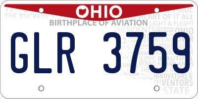 OH license plate GLR3759