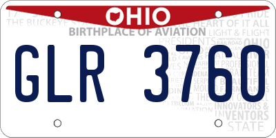 OH license plate GLR3760