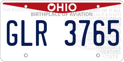 OH license plate GLR3765