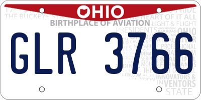 OH license plate GLR3766