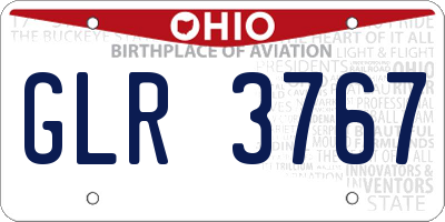 OH license plate GLR3767