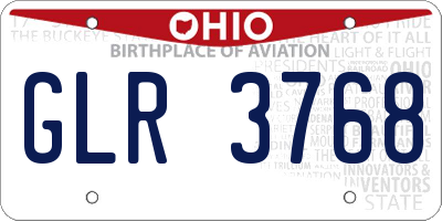 OH license plate GLR3768
