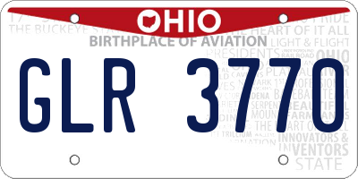 OH license plate GLR3770