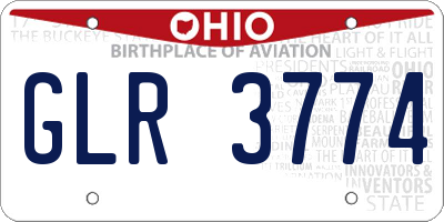 OH license plate GLR3774