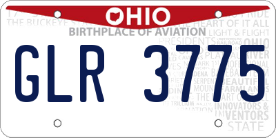 OH license plate GLR3775
