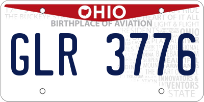 OH license plate GLR3776