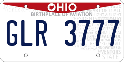 OH license plate GLR3777