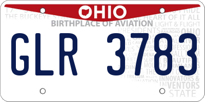 OH license plate GLR3783