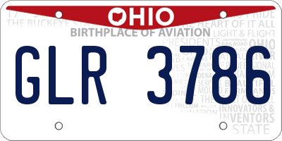 OH license plate GLR3786