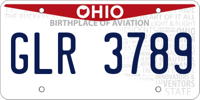 OH license plate GLR3789