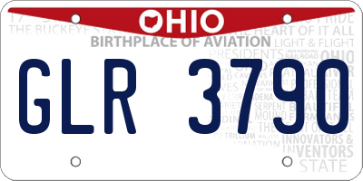 OH license plate GLR3790