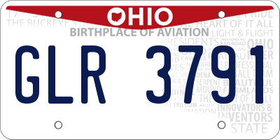 OH license plate GLR3791