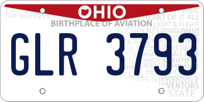 OH license plate GLR3793