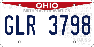 OH license plate GLR3798