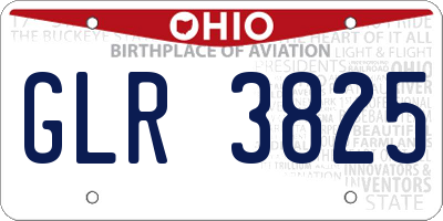 OH license plate GLR3825