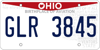 OH license plate GLR3845