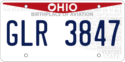 OH license plate GLR3847