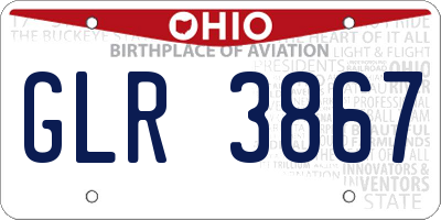 OH license plate GLR3867