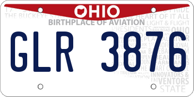 OH license plate GLR3876