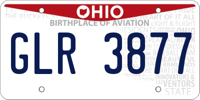 OH license plate GLR3877