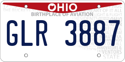 OH license plate GLR3887
