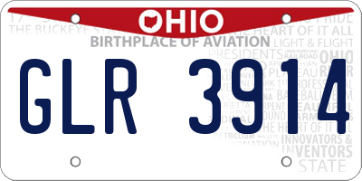 OH license plate GLR3914