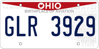 OH license plate GLR3929