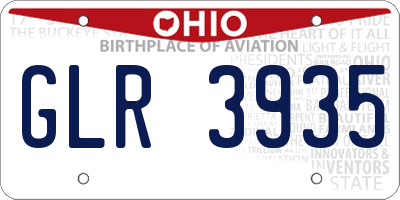 OH license plate GLR3935
