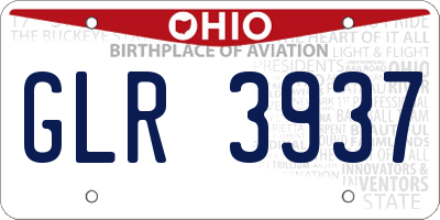 OH license plate GLR3937