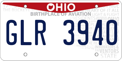 OH license plate GLR3940