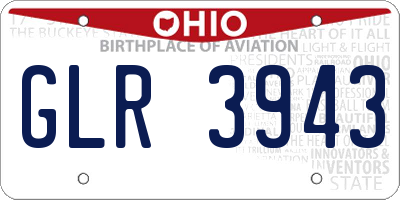 OH license plate GLR3943