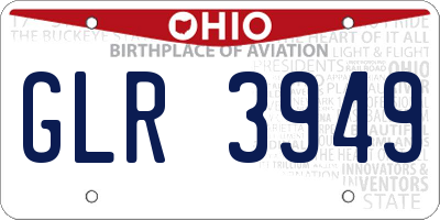 OH license plate GLR3949