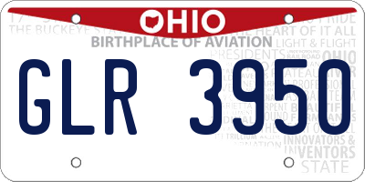 OH license plate GLR3950
