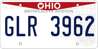 OH license plate GLR3962