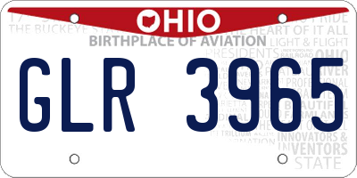 OH license plate GLR3965