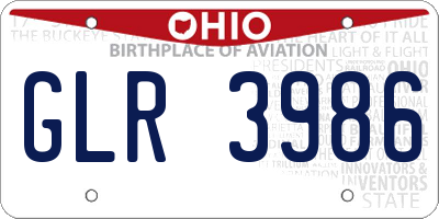 OH license plate GLR3986